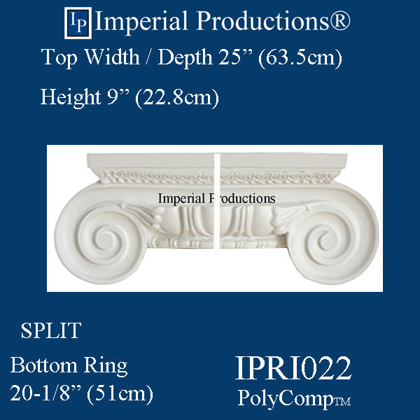 IPRI022-PCOMP-SPLIT-PK2 Roman Ionic Capital EconPolymer Pack of 2