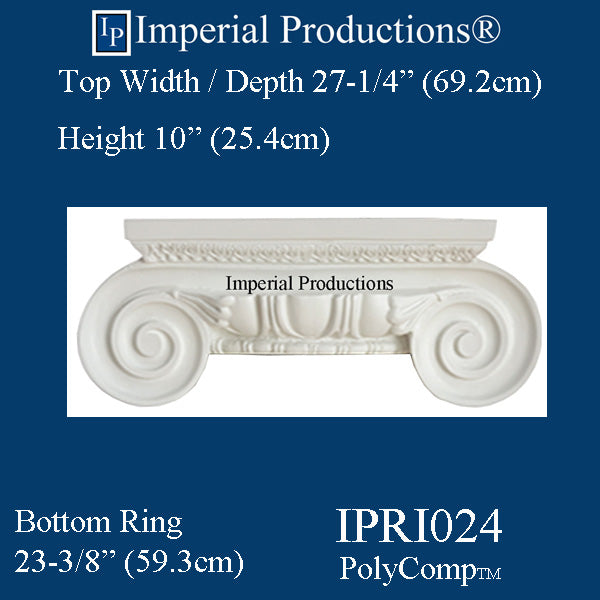 IPRI024-PCOMP-PK2 Roman Ionic Capital EconPolymer Pack of 2