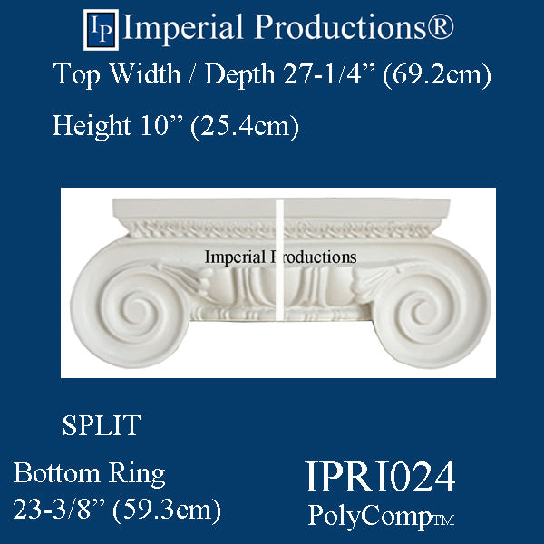 IPRI024-PCOMP-SPLIT-PK2 Roman Ionic SPLIT Capital EconPolymer Pack of 2