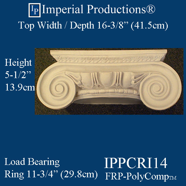 IPPCRI14-FRP-PK2 Roman Ionic Capital FRP-PolyComp Load Bearing Pack of 2