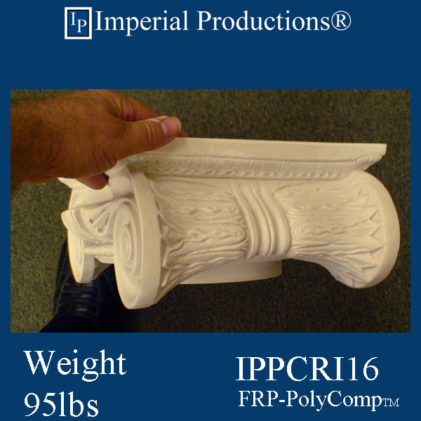 IPPCRI16-FRP-PK2 Roman Ionic Capital FRP-PolyComp Circle 11-3/4" Load Bearing Pack of 2