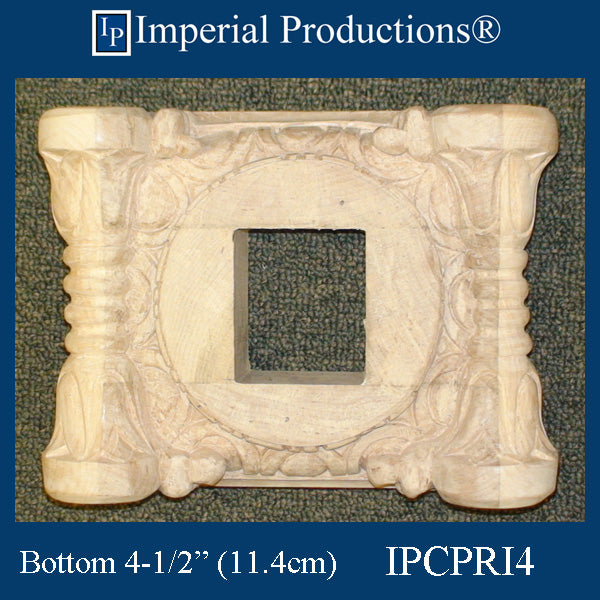 IPCPRI4 Roman Ionic Capital Red Oak Bottom Ring 4-1/2", Pack 2