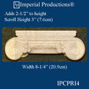 IPCPRI4 Roman Ionic Capital Hard Maple Bottom Ring 4-1/2", Pack of 2