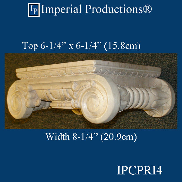 IPCPRI4 Roman Ionic Capital Hard Maple Bottom Ring 4-1/2", Sold Each