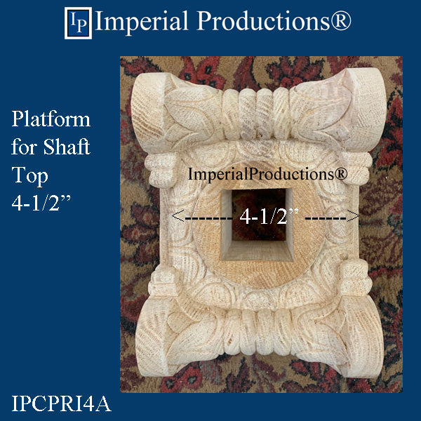 IPCPRI4A Roman Ionic Capital Red Oak Bottom Ring 4-1/2", Sold Pk2