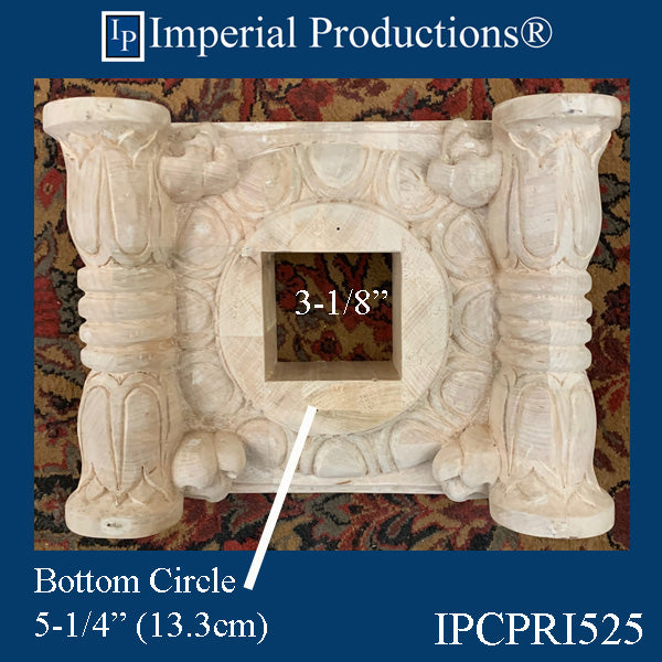 IPCPRI525 Roman Ionic Capital Hard Maple Bottom Ring 5-1/4", Sold Each