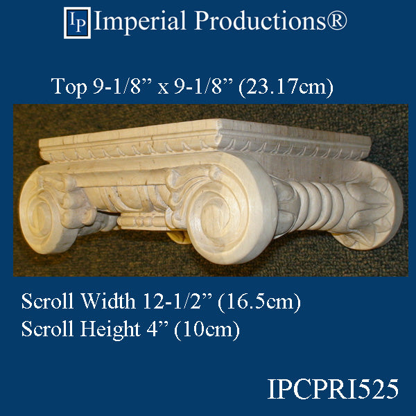 IPCPRI525 Roman Ionic Capital Hard Maple Bottom Ring 5-1/4", Sold Each