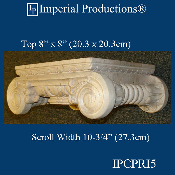 IPCPRI5 Roman Ionic Capital Hard Maple Bottom Ring 5", Sold Each