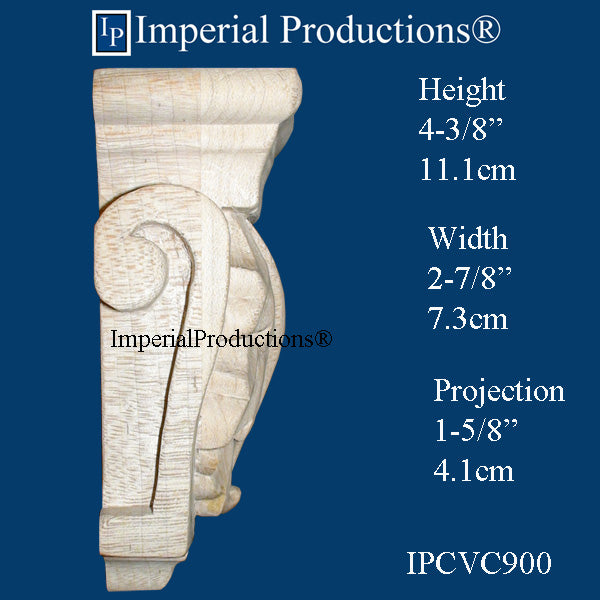 IPCVC900-MAP Acanthus Corbel 4-3/8" high, Hard Maple