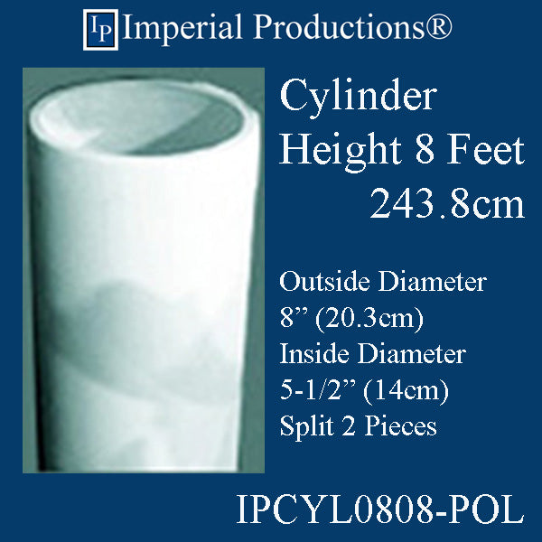 IPCYL0808-POL Round Cylinder 8 Feet 8 inch Pack of 4