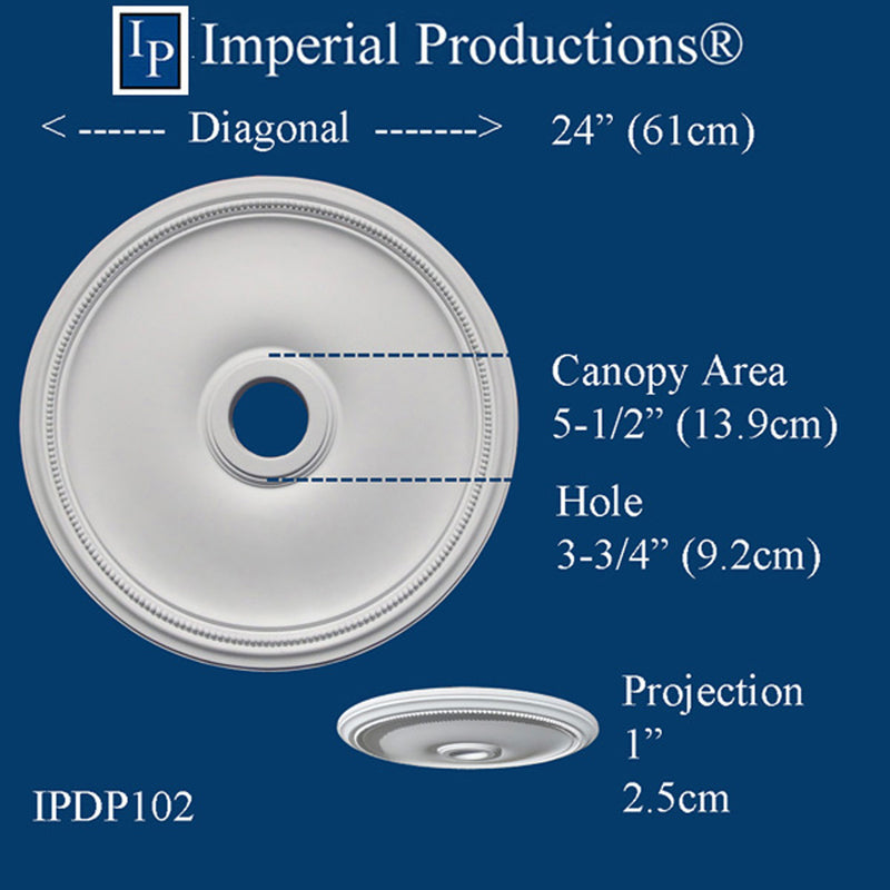 IPDP102-POL Federal Ceiling Medallion 24" (60.96cm) ArchPolymer