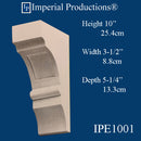 IPE1001-POL-PK2 Mission Style Corbel 10" high x 3-1/2" wide x 5-1/4" deep Custom Order Pack of 2