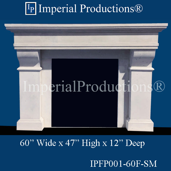 IPFP001-60F-SM Doric Fireplace Mantel 60 inch wide with Fillers