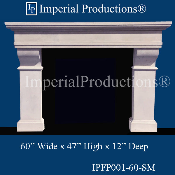 IPFP001-60-SM Doric Fireplace Mantel 60 inch wide