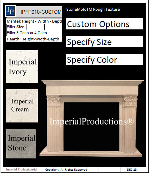 IPFP010-SM-CUSTOM Corinthian Fireplace Mantel Custom Size & Color