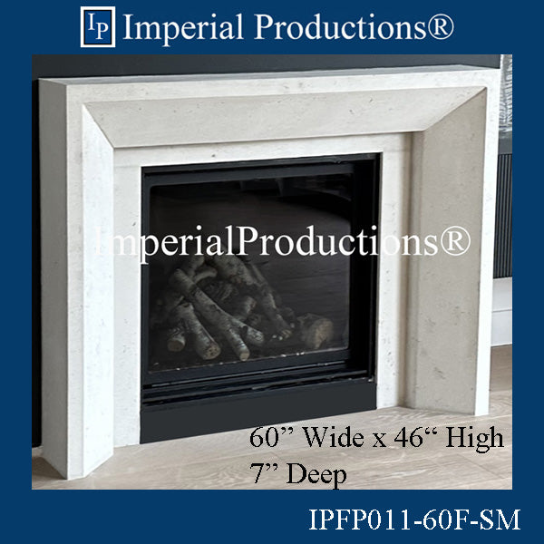 IPFP011-60F-SM Modern Fireplace Mantel with 3 Fillers 60 inch wide