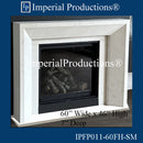 IPFP011-60FH-SM Modern Fireplace Mantel with 3 Fillers & Hearth 60 inch wide