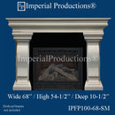IPFP100-68-STN Art Deco Fireplace Mantel 68 inch wide