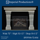 IPFP500-72-SM Ionic Fireplace Mantel 72 inch wide