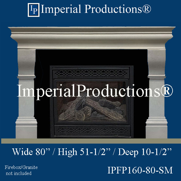 IPFP160-80-SM Doric Fireplace Mantel 80 inch wide