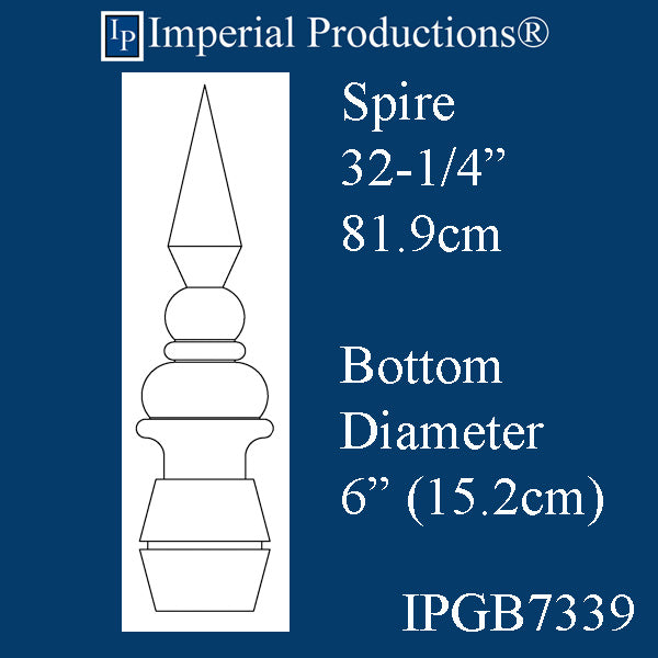 IPGB7339-POL Roof Spire 32-1/4 inches high