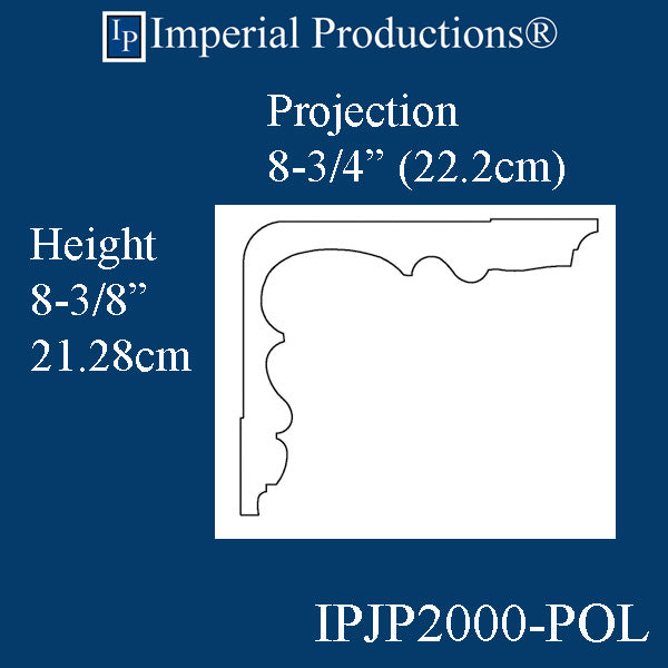 IPJP2000-POL-PK6 Classical Crown 8-3/8" Height sold Pack 6