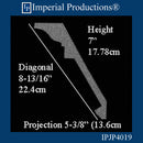 IPJP4019-POL-PK4 Classical Crown 7" High, 5-3/8" Projection, 2 Packs of 70" Each, ArchPolymer, 4 Packs=46.66 Feet