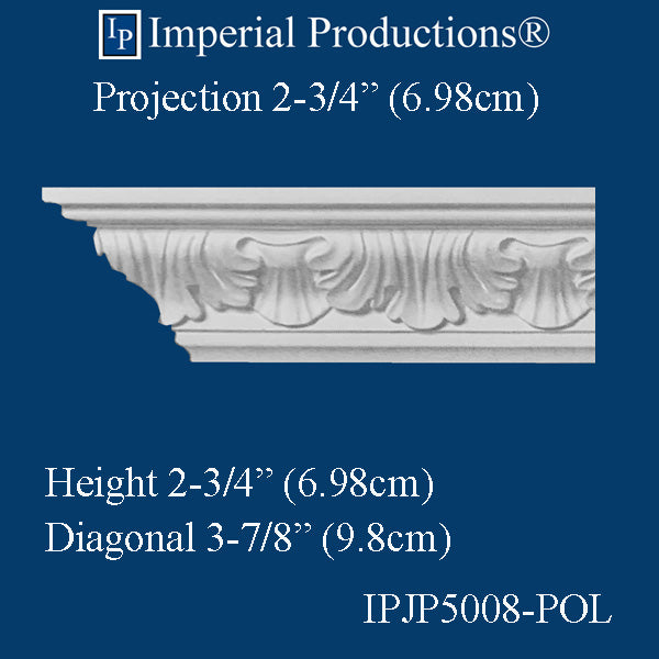 IPJP5008-POL-PK8 Art Nouveau Crown 2-3/4" High ArchPolymer Pack of 8