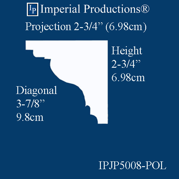 IPJP5008-POL-PK8 Art Nouveau Crown 2-3/4" High ArchPolymer Pack of 8