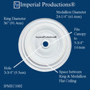 IPMEC1002-POL Federal Medallion 36" (91.4cm) ArchPolymer
