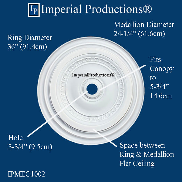 IPMEC1002-POL Ceiling Medallion 36" (91.4cm) ArchPolymer