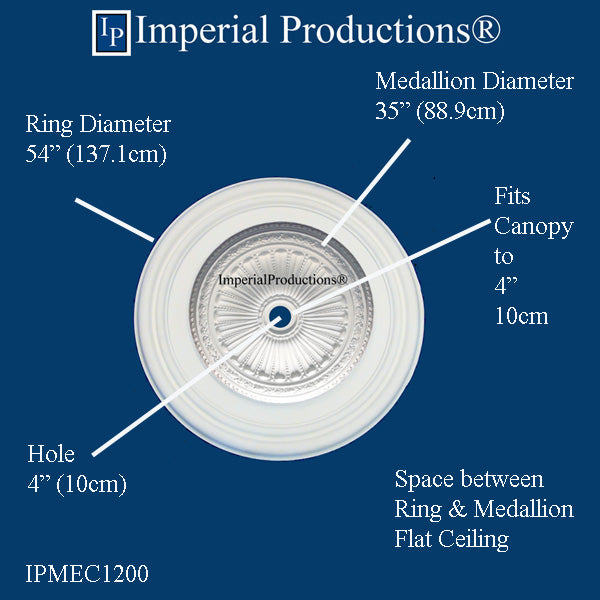 IPMEC1200-POL Ceiling Medallion 54" (137cm) ArchPolymer