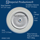 IPMEC1202-POL Federal Medallion 54" (137cm) ArchPolymer