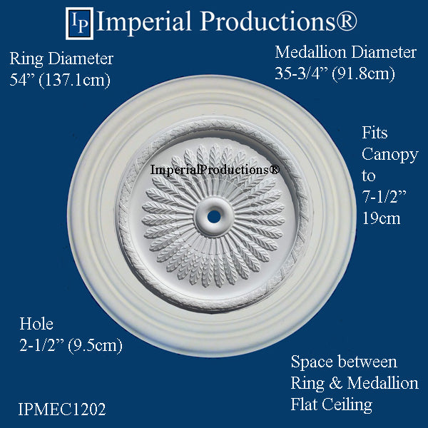 IPMEC1202-POL Ceiling Medallion 54" (137cm) ArchPolymer