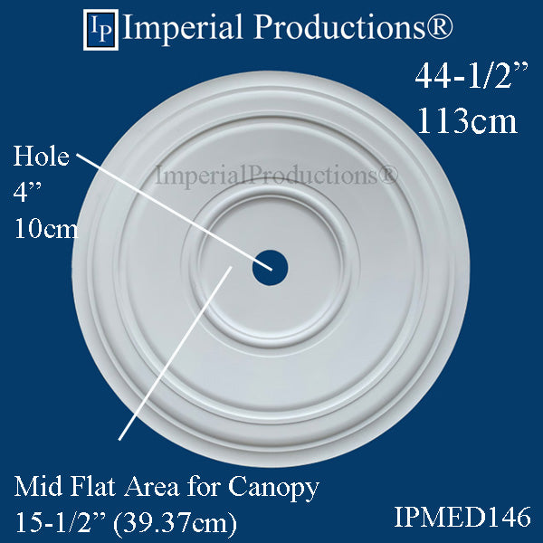IPMED146-POL Colonial Medallion 45" ArchPolymer, Custom Order, Add to Cart for Shipping or Free Depot Pickup