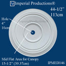 IPMED146-POL Colonial Medallion 45" (114.3cm) ArchPolymer, Price each