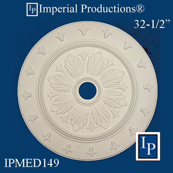 IPMED149-POL Art Nouveau Medallion 32-1/2" (80cm) ArchPolymer, Custom Order, Add to Cart for Shipping or Free Depot Pickup