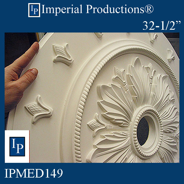 IPMED149-POL Art Nouveau Medallion 32-1/2" (80cm) ArchPolymer, Custom Order, Add to Cart for Shipping or Free Depot Pickup