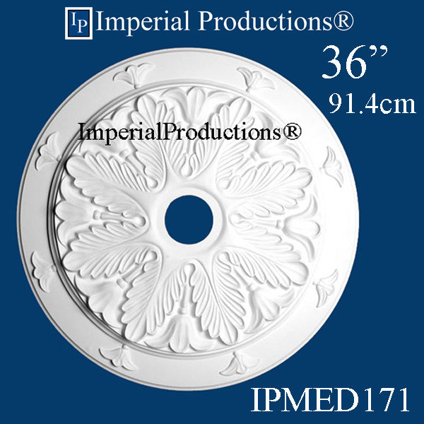 IPMED171-POL Art Nouveau Medallion 36" (91.4cm) ArchPolymer, Custom Order, Add to Cart for Shipping or Free Depot Pickup