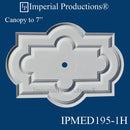 IPMED195-H1-POL Art Deco Medallion 41-5/8" x 29-3/4" (105.7 x 75.5cm) ArchPolymer 1 Hole