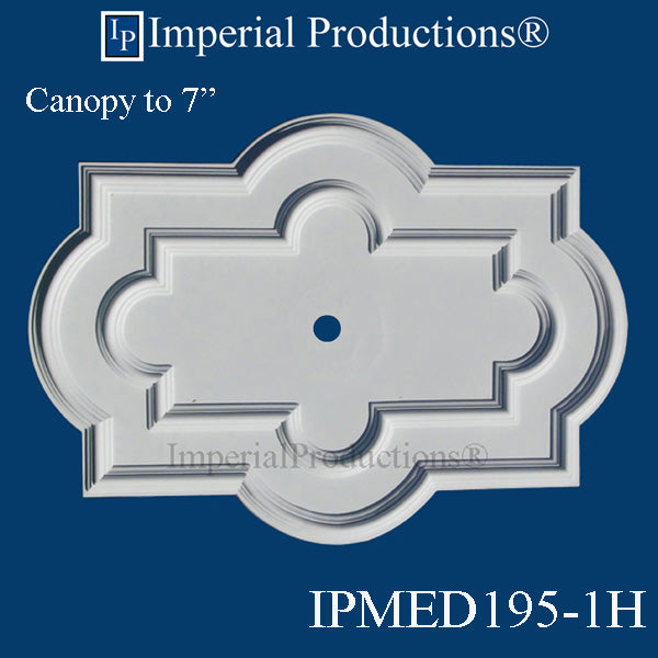 IPMED195-H1-POL Art Deco Medallion 41-5/8" x 29-3/4" (105.7 x 75.5cm) ArchPolymer 1 Hole