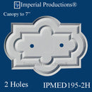 IPMED195-2H-POL Art Deco Medallion 41-5/8" x 29-3/4" (105.7 x 75.5cm) ArchPolymer 2 Holes