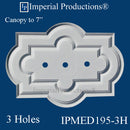 IPMED195-3H-POL Art Deco Medallion 41-5/8" x 29-3/4" (105.7 x 75.5cm) ArchPolymer 3 Holes (Copy)