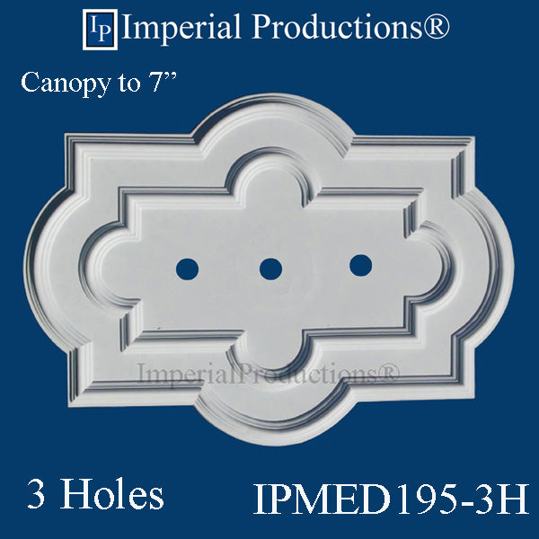 IPMED195-3H-POL Art Deco Medallion 41-5/8" x 29-3/4" (105.7 x 75.5cm) ArchPolymer 3 Holes (Copy)