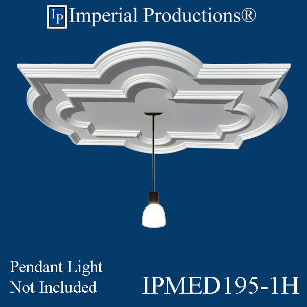 IPMED195-H1-POL Art Deco Medallion 41-5/8" x 29-3/4" (105.7 x 75.5cm) ArchPolymer 1 Hole