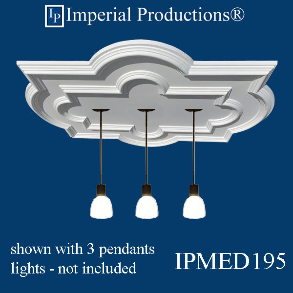 IPMED195-3H-POL Art Deco Medallion 41-5/8" x 29-3/4" (105.7 x 75.5cm) ArchPolymer 3 Holes (Copy)