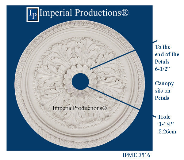 IPMED516-POL Acanthus Medallion 26 inches ArchPolymer Each