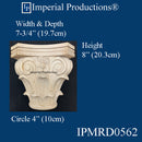 IPMRD0562-MAP-PK2 Victorian Capital Bottom Circle 4" Maple Pack 2