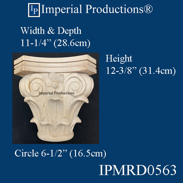 IPMRD0563-MAP-PK2 Victorian Capital Bottom Circle 6-1/2" Maple Pack 2