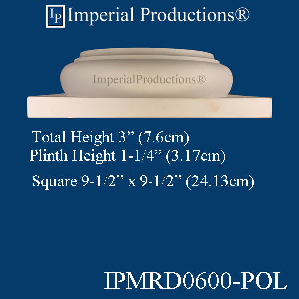 IPMRD0600-BASE-POL-PK2 Tuscan Base Hole 6-1/2" ArchPolymer Pack of 2